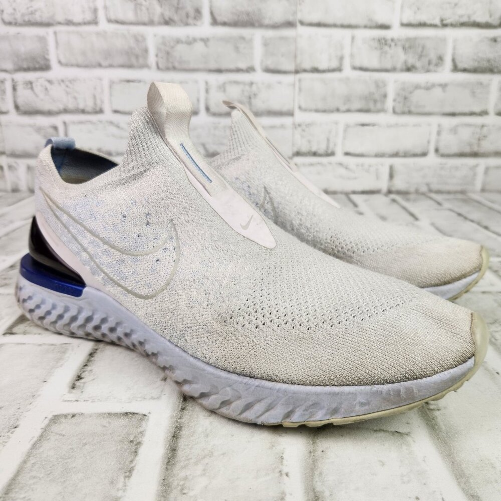 Nike Epic Phantom React Flyknit Men's Size 12 White Athletic Running Gym Sneaker
